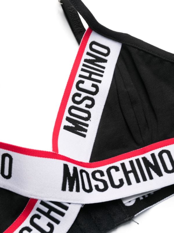 Moschino logo-print Strap triangle-shape Bra - Farfetch