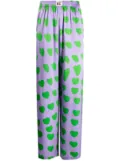 Natasha Zinko heart-print flared-trousers - Purple