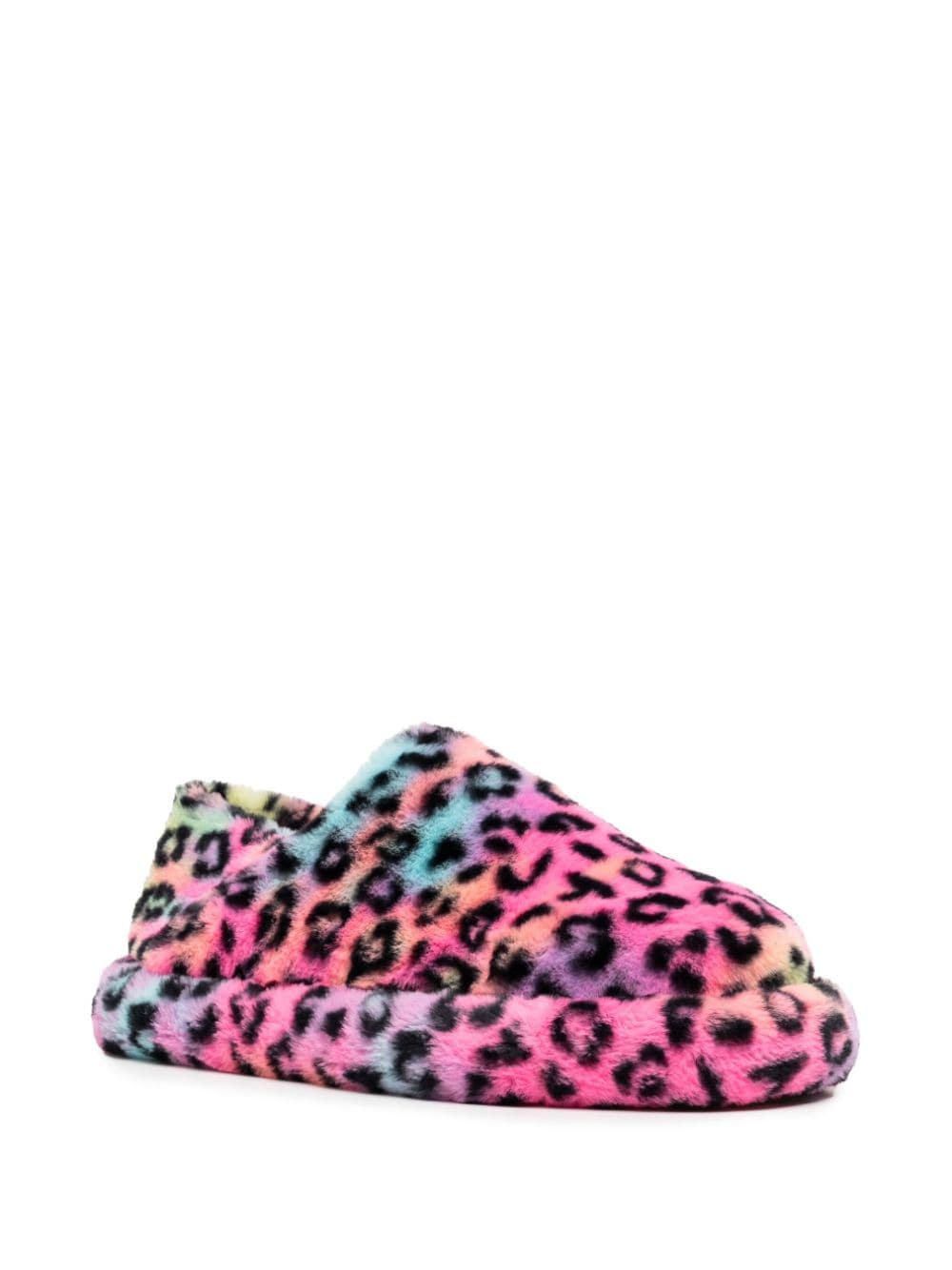 Shop Natasha Zinko Leopard-pattern Slides In Pink