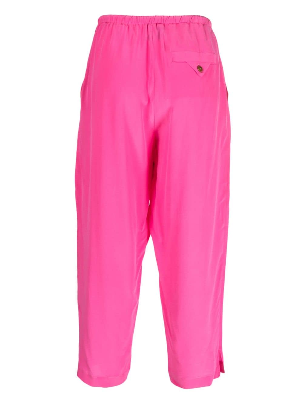 Shop Alysi Drawstring Silk Trousers In Rosa