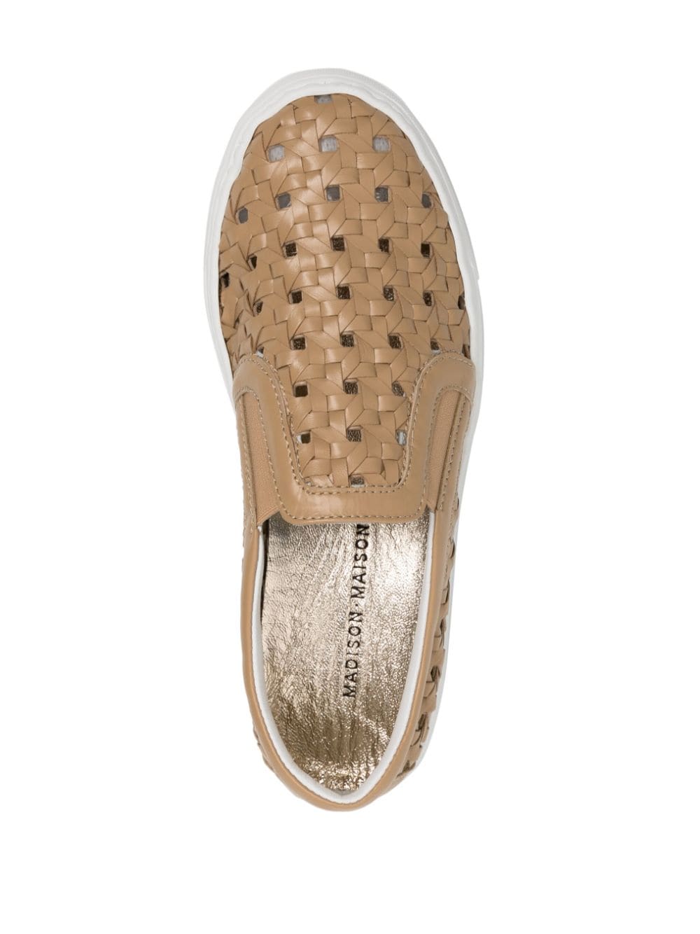 Shop Madison.maison Perforated Low-top Sneakers In Brown