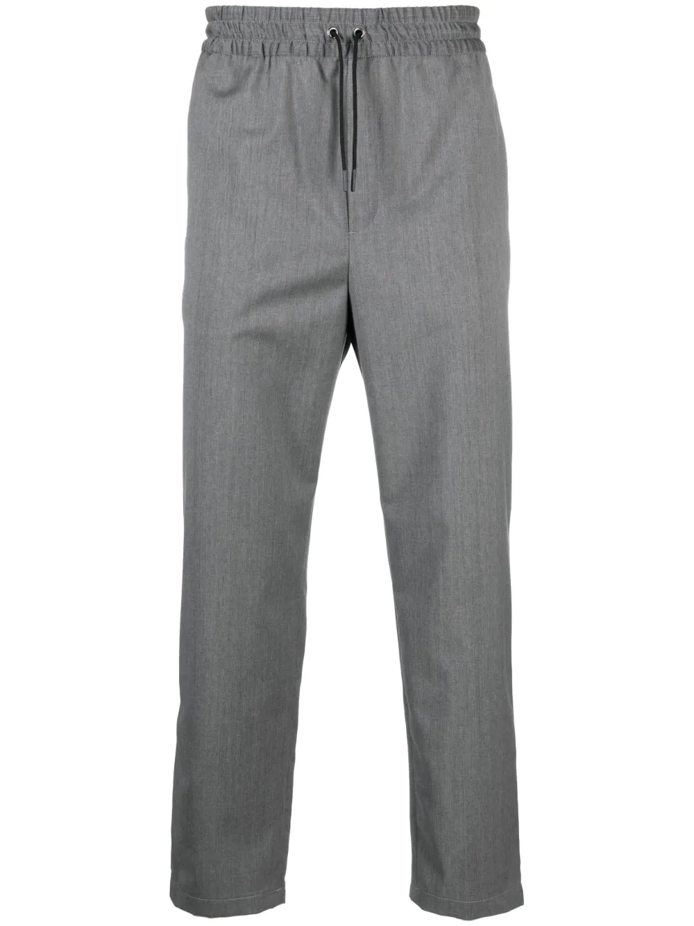 Maison Kitsuné mélange-effect drawstring trousers | Grey | Image 1