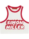 Simon Miller logo-print cropped tank top - White