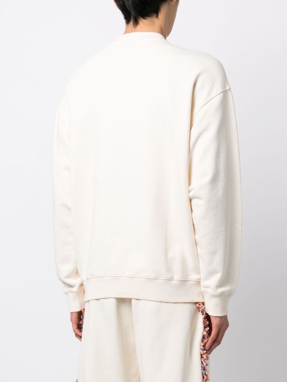 Shop Marcelo Burlon County Of Milan Embroidered-logo Cotton Sweatshirt In White