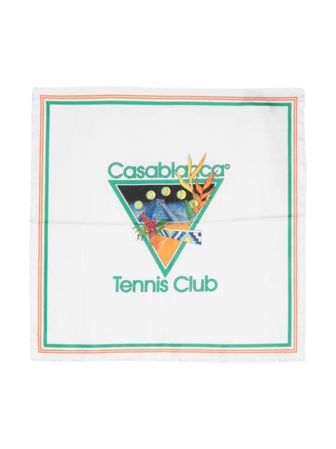 Casablanca Tennis Club square silk scarf
