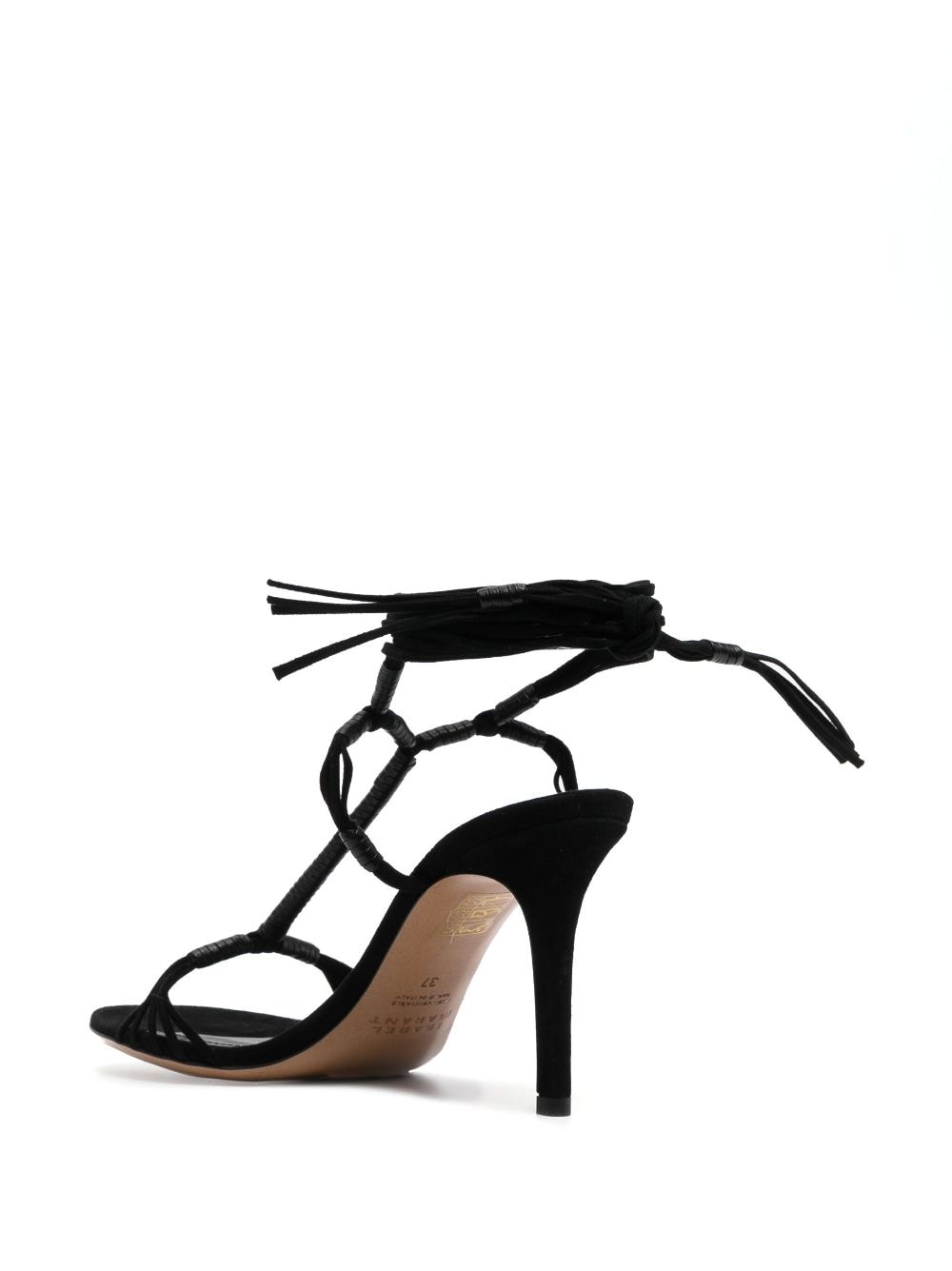 Shop Isabel Marant Arja 95mm Suede Wrap Sandals In Black