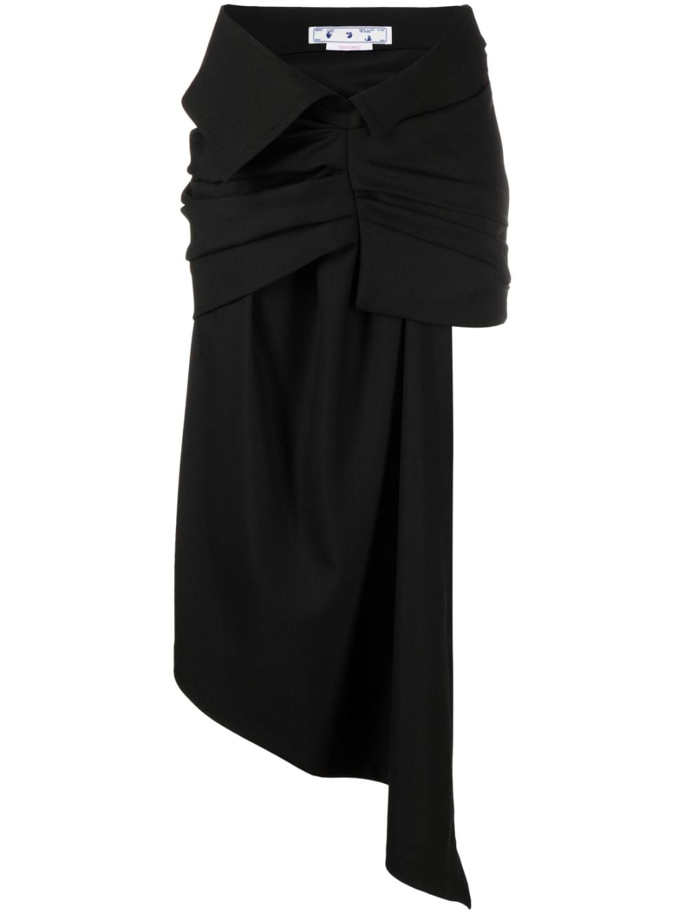Shop Off-white Box-pleat Asymmetric Skirt In Black