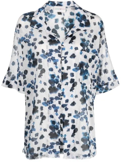 Emporio Armani Mare abstract-print cotton shirt