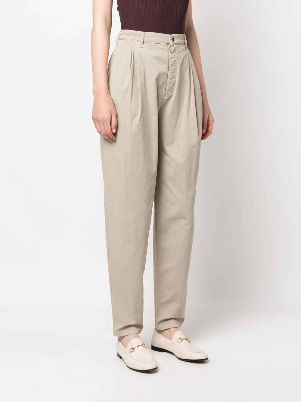 Shop Emporio Armani High-waisted Straight-leg Jeans In Neutrals