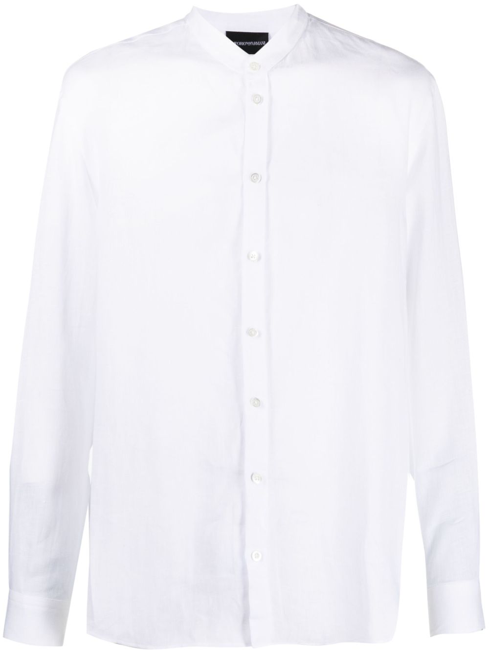 Emporio Armani chambray linen shirt - White