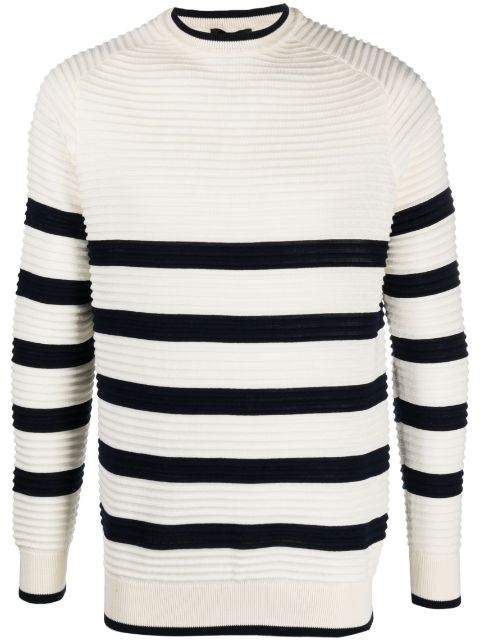 Emporio Armani striped ribbed-knit sweatshirt Men