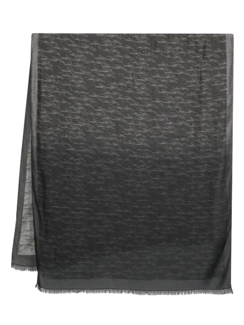 logo-print fringed scarf