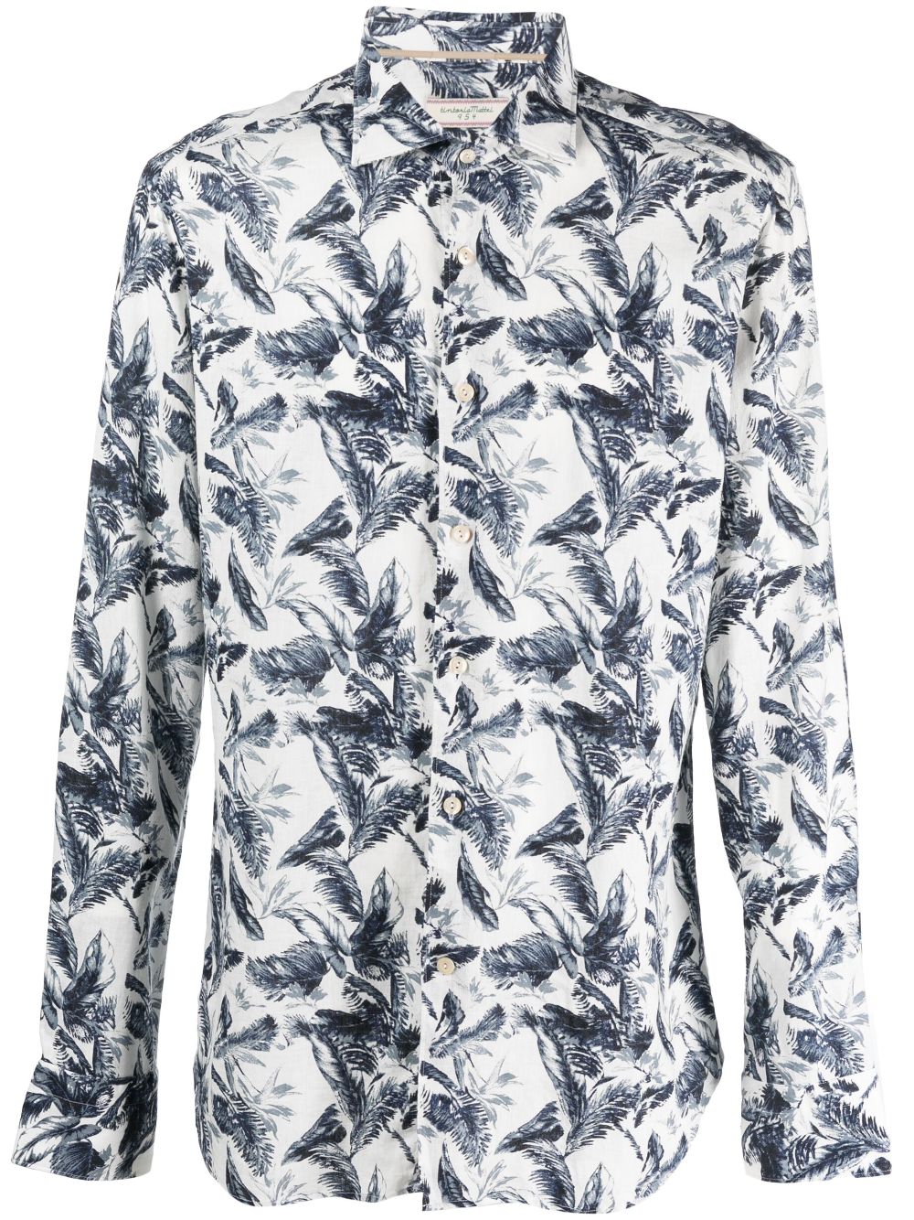 Tintoria Mattei palm-print long-sleeve shirt - White