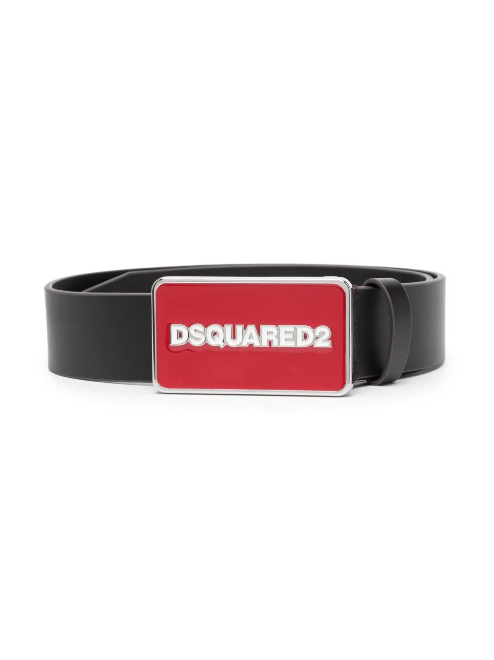 DSQUARED2 LOGO-BUCKLE LEATHER BELT