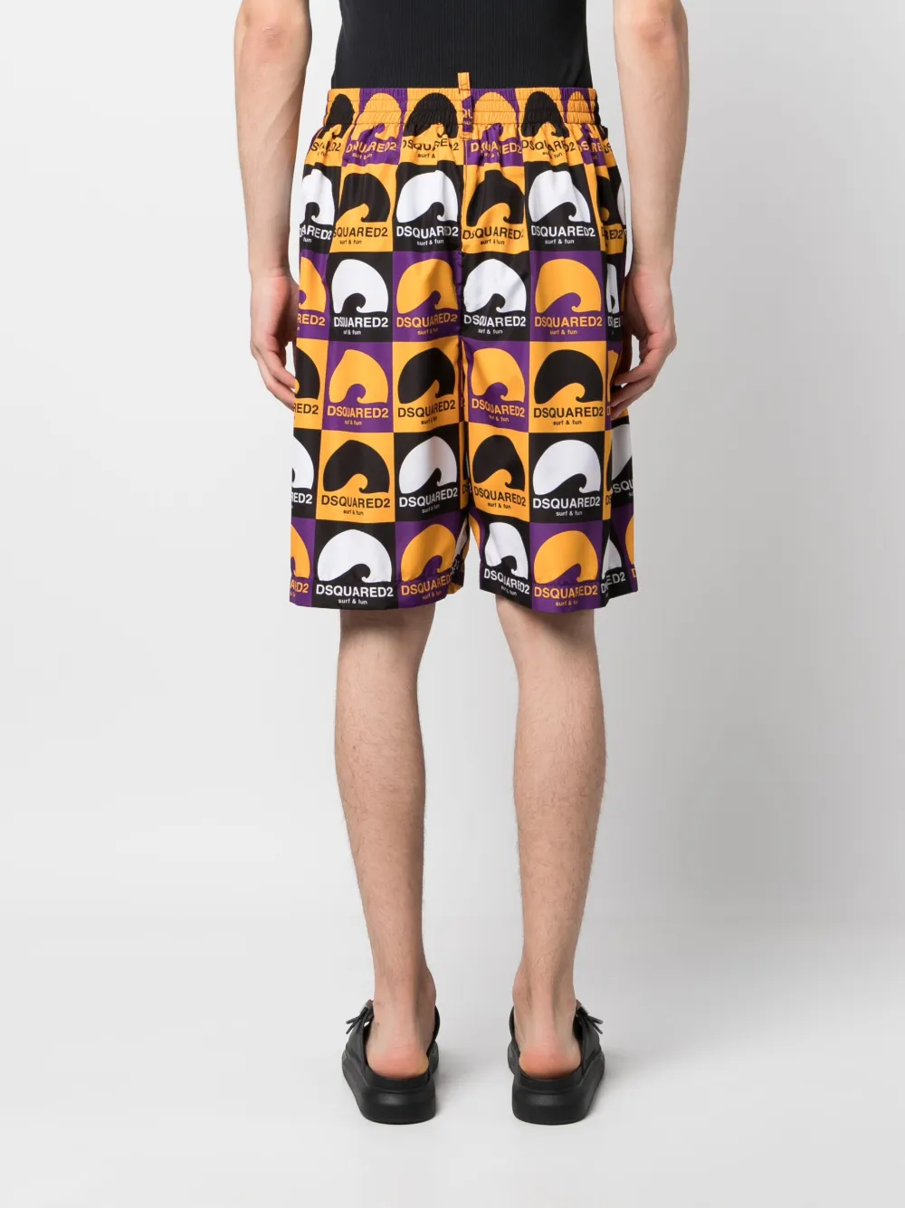 Dsquared2 Logo-print Deck Shorts In Black