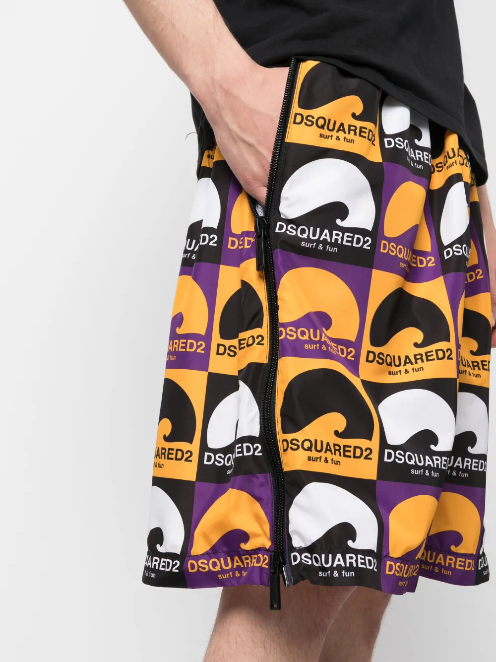 Dsquared2 Logo-print Deck Shorts In Black