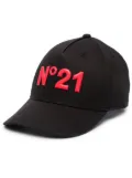 Nº21 Kids logo-embroidered baseball cap - Black