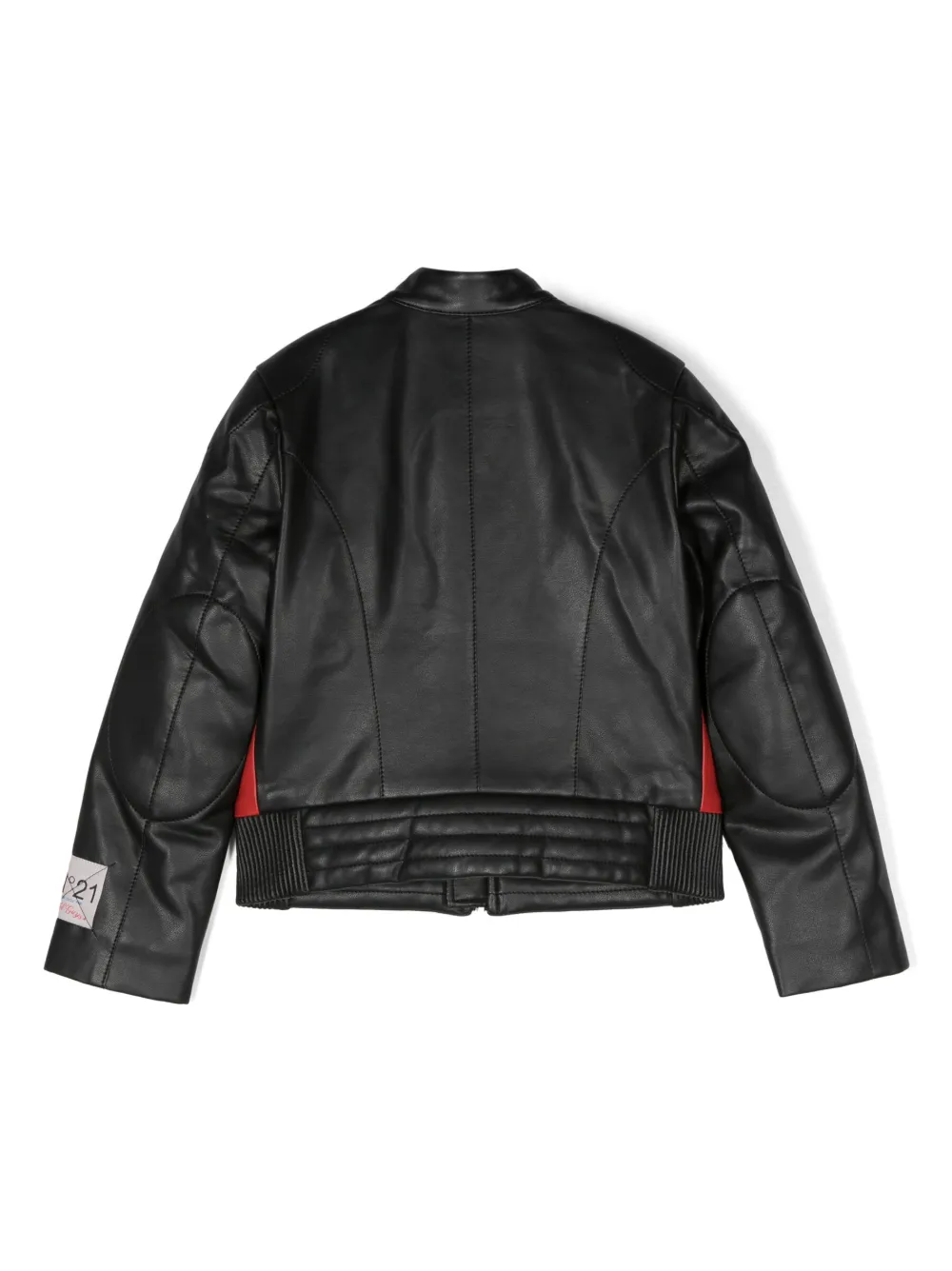 Shop N°21 Panelled Biker Jacket In Black