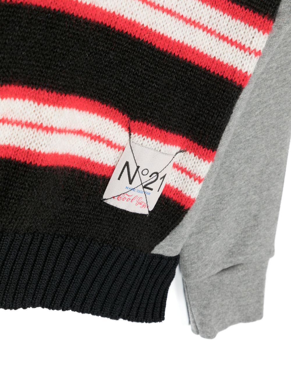 Shop N°21 Stripe-print Knit Jumper In Black