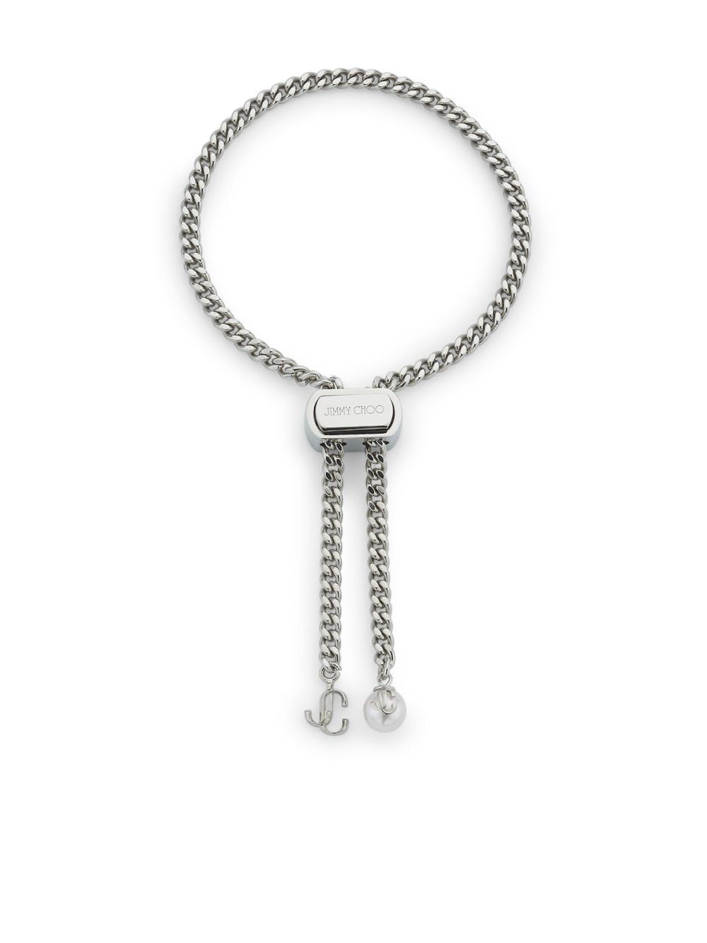 Shop Jimmy Choo Bon Bon Pearl-detail Bracelet In Silver