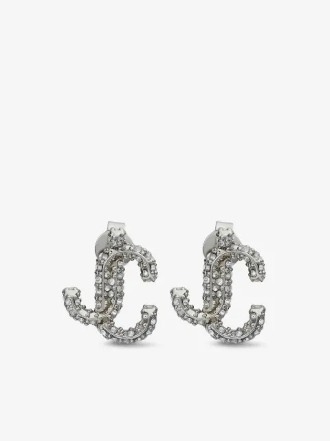 Jimmy Choo aretes JC con detalles de cristal