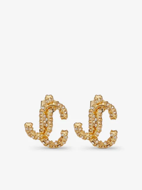 Jimmy Choo aretes JC con detalles de cristal