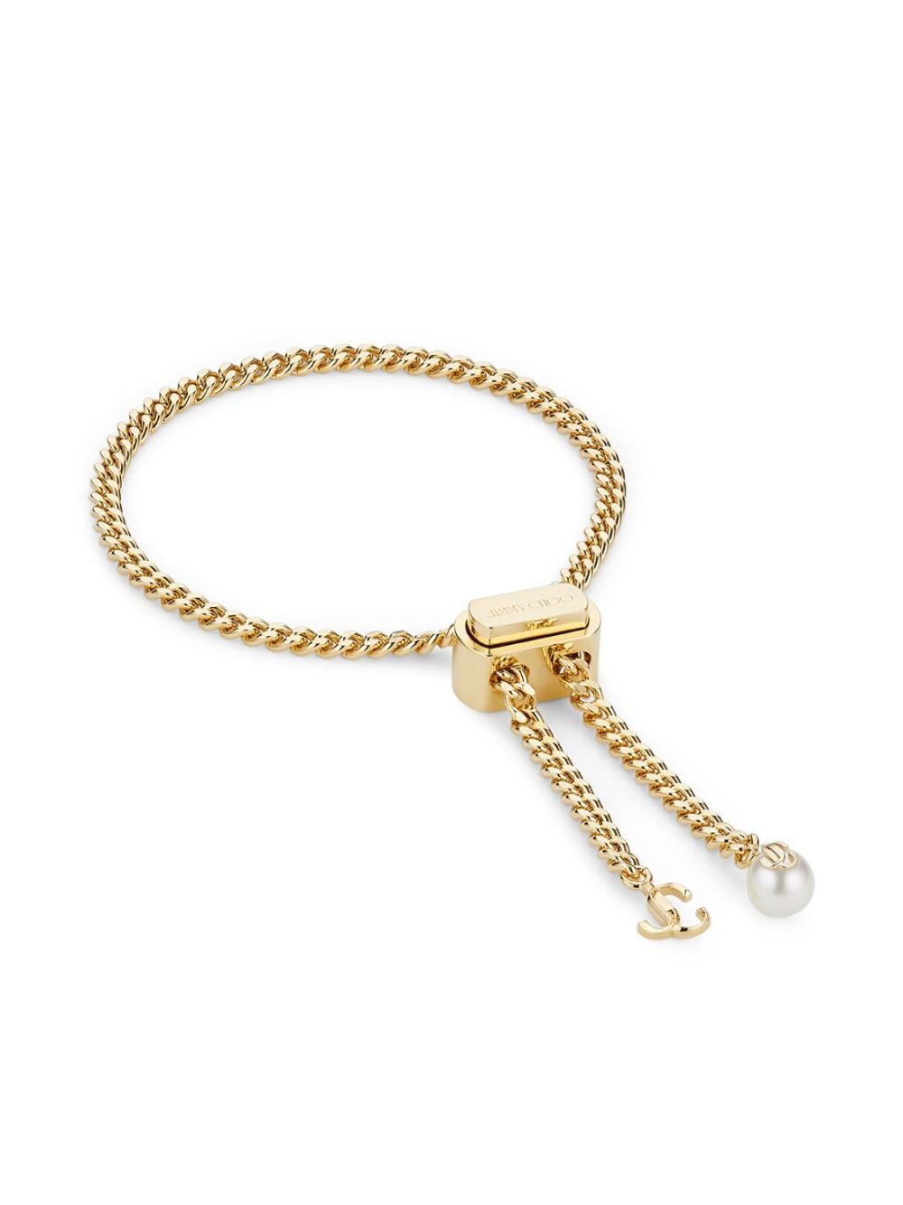 Shop Jimmy Choo Bon Bon Pearl-detail Bracelet In Gold