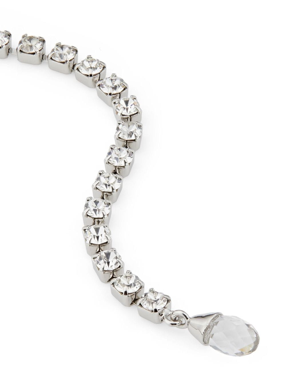 Shop Jimmy Choo Saeda Crystal-embellished Chain Necklace In Silber