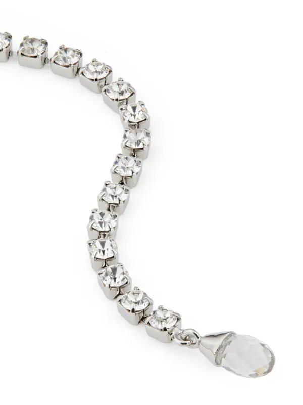 Jimmy Choo Saeda crystal-embellished Chain Necklace | Silver