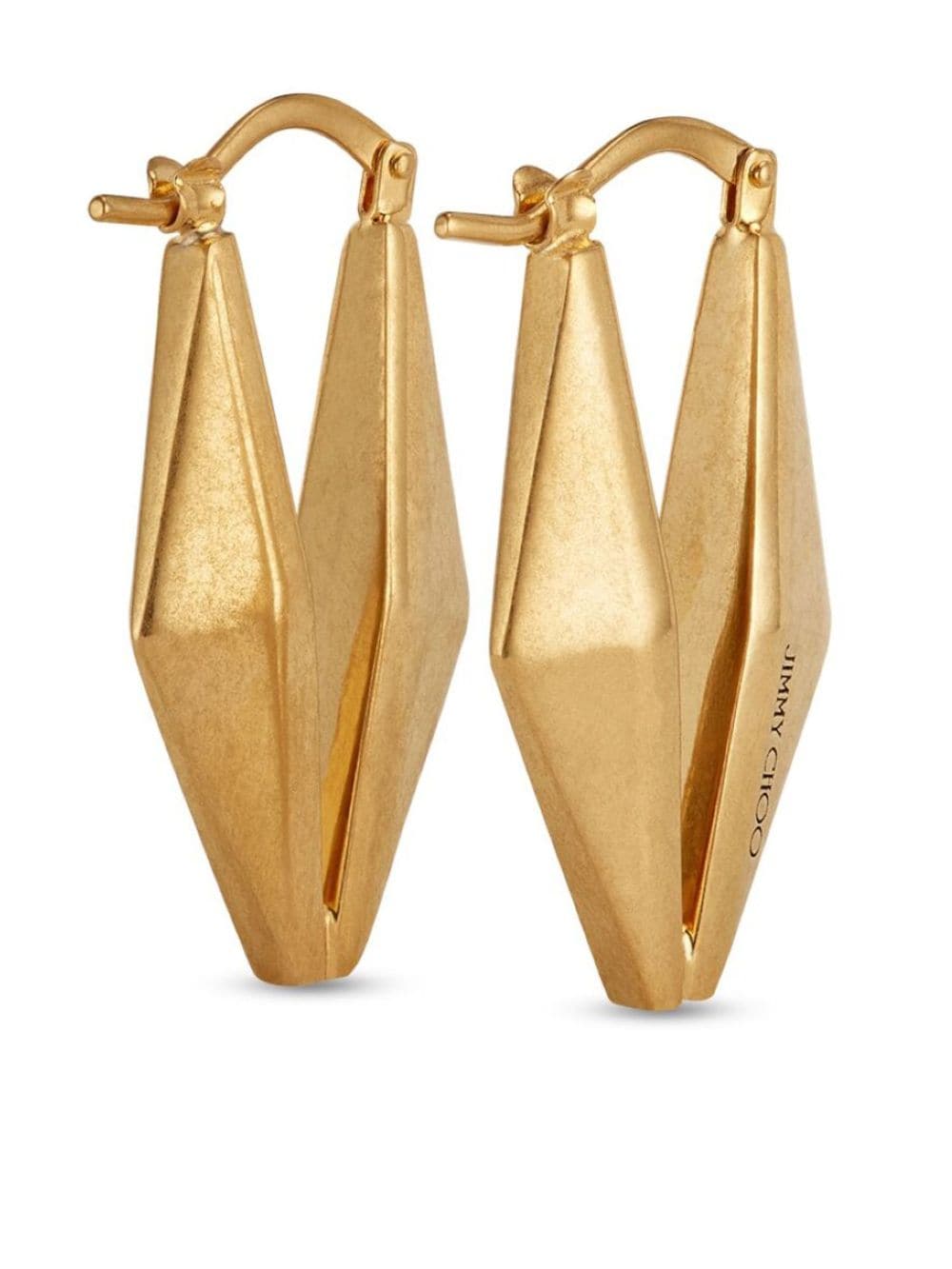 Shop Jimmy Choo Engraved-logo Earrings In Gold