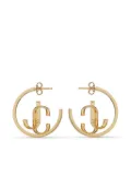 Jimmy Choo logo-lettering medium hoops - Gold