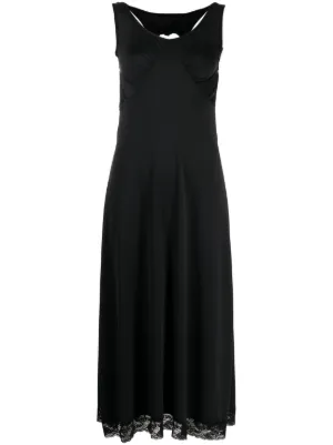 Natasha Slip, Black midi silk dress