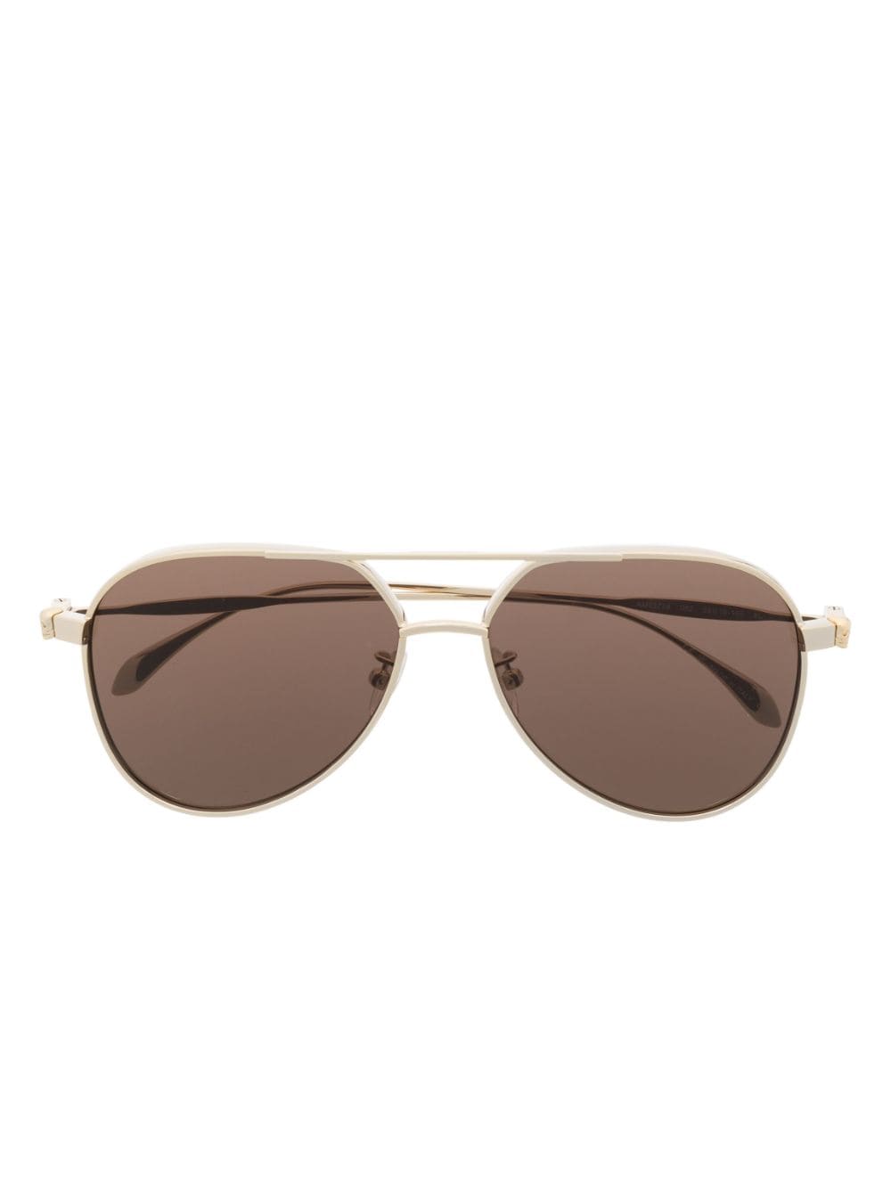 Alexander Mcqueen Tinted Pilot-frame Sunglasses In Gold