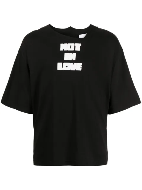 Natasha Zinko slogan-print asymmetric cotton T-shirt