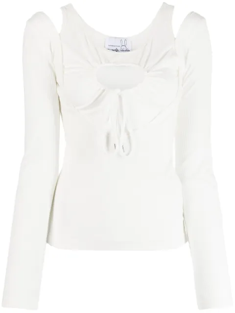 Natasha Zinko Heart cut-out long-sleeve T-shirt