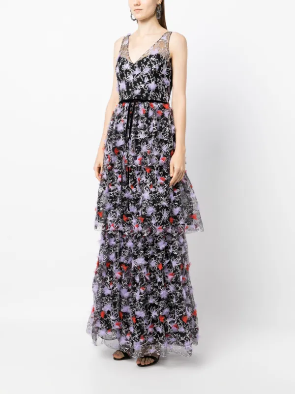 Marchesa notte sleeveless tulle cheap gown