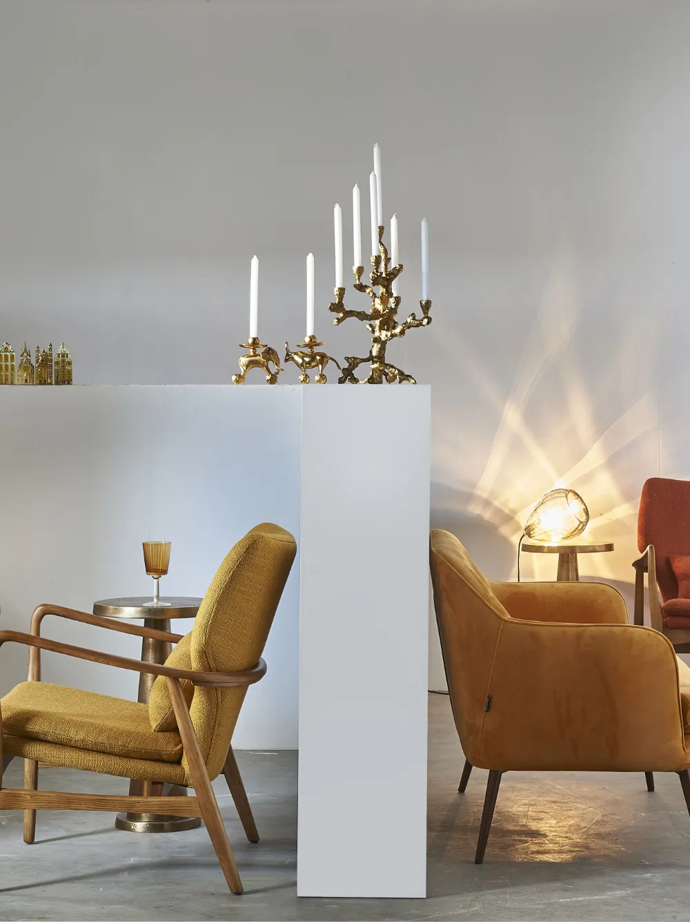 Polspotten Gold-tone Large Apple Tree Candle Holder In Gold