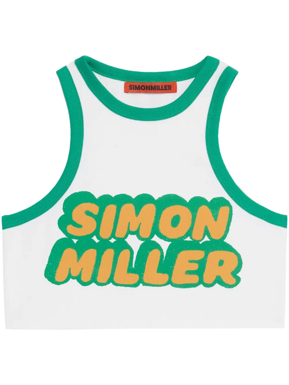 Shop Simon Miller Logo-print Cropped Tank Top In White