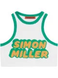 Simon Miller logo-print cropped tank top - White