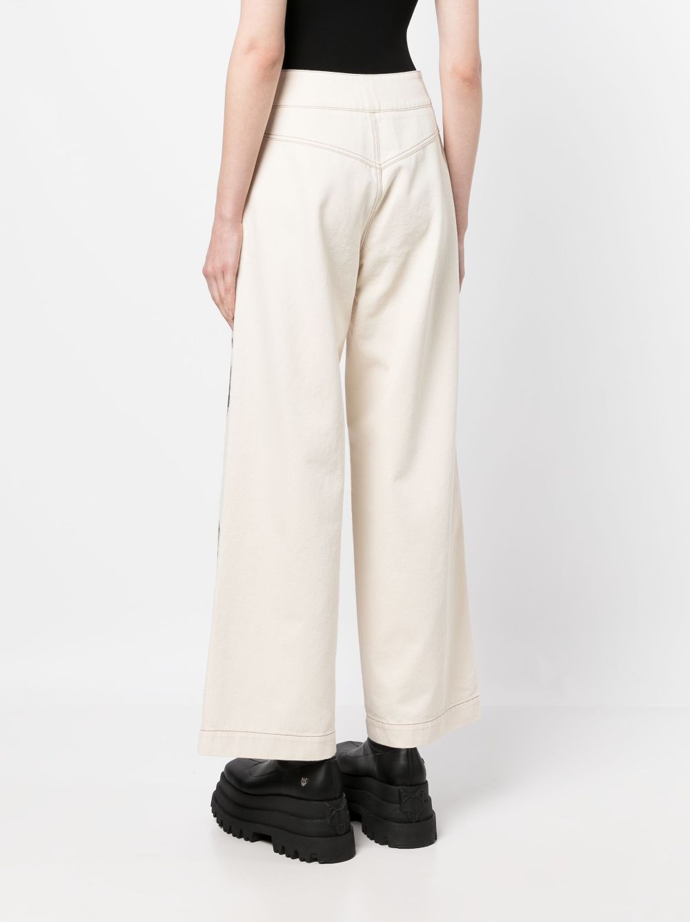 off white wide leg jeans