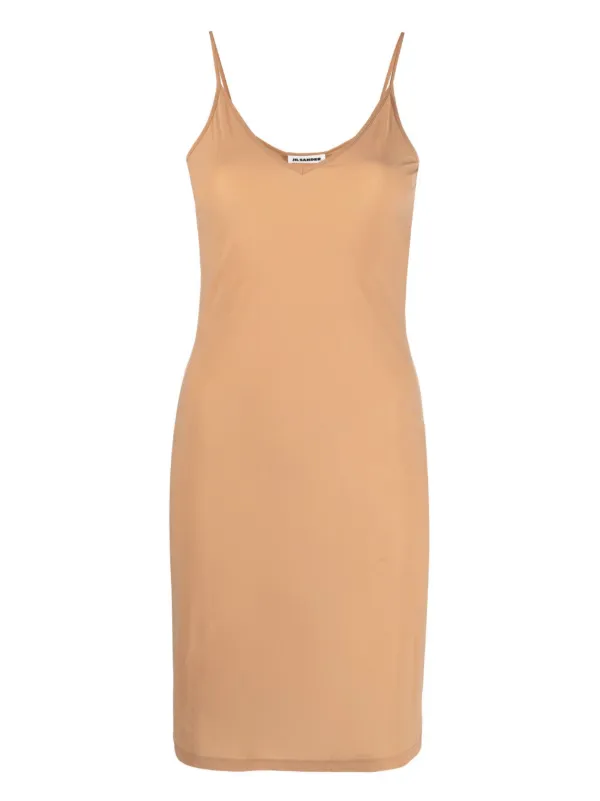 Jil Sander V-neck Slip Minidress | Brown | FARFETCH ID Jil Sander V-neck Slip Minidress | Brown | FARFETCH ID
