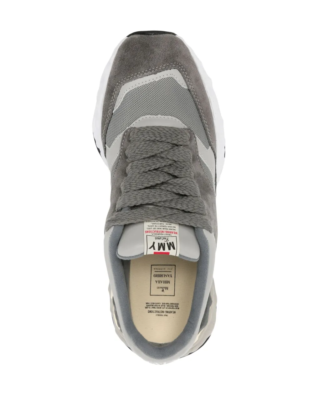 Shop Miharayasuhiro George Low-top Suede Sneakers In Grau