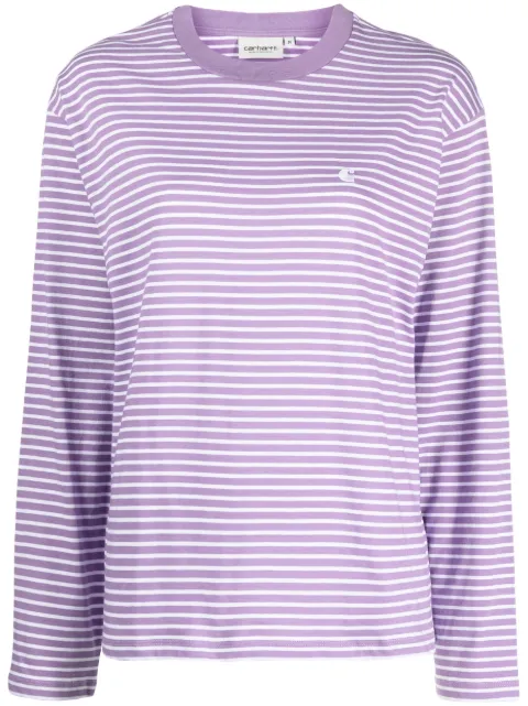 striped long-sleeve cotton T-shirt