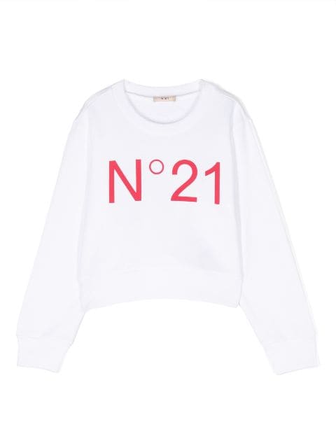 Nº21 Kids logo-print cotton sweatshirt