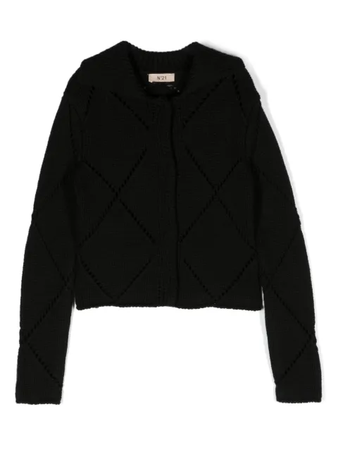 Nº21 Kids open-knit wool-cotton blend cardigan