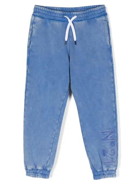 Nº21 Kids logo-embroidered faded track pants 
