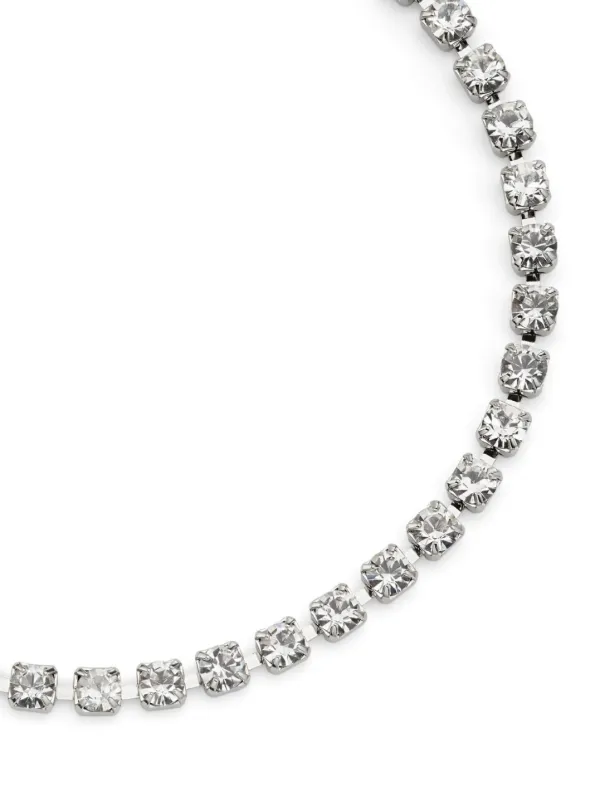 JIMMY CHOO Saeda Necklace クリスタル付き Silverメタル Saeda Necklace | Silver-Finish Metal Chain Necklace with
