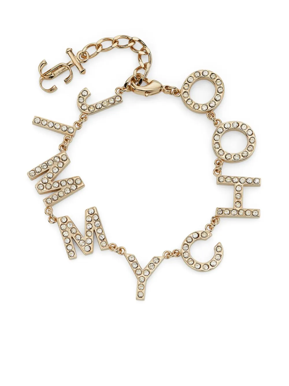 Jimmy Choo Logo-lettering Bracelet In Gold