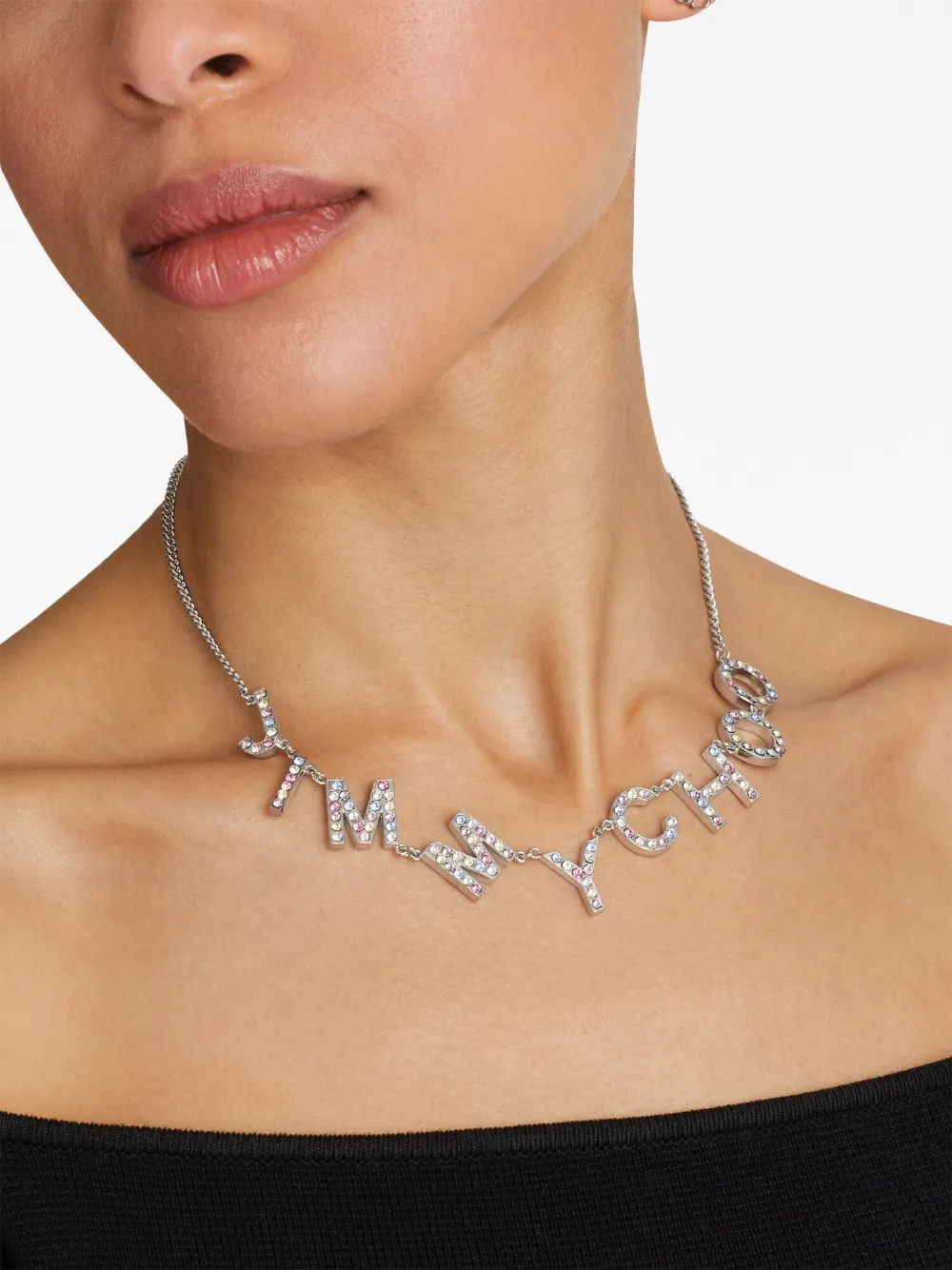 Jimmy Choo Halsketting met logo - Zilver