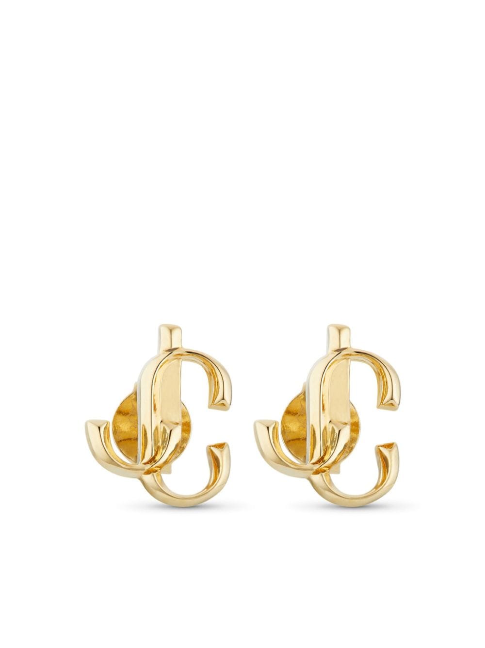 logo-lettering stud earrings